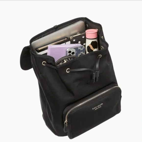 Kate Spade Nylon Backpack, Backpack with Adjustable Straps, Black - Picture 3 of 12